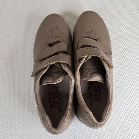 SAS Tripad Comfort Taupe Leather Womens Hook Loop Strap Shoes Size 8.5 - Picture 5 of 10